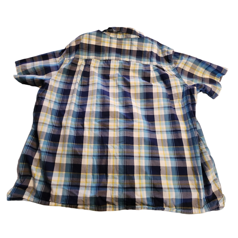 🤩Oak Hill Men's Blue Plaid Short Sleeve Button Shirt Size 3XL F34 - Picture 5 of 6